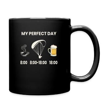 Paraglider Paragleiter Bier - Tasse einfarbig - Schwarz - Rechts