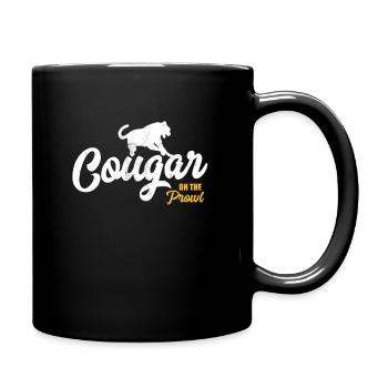 Womens Cougar On The Prowl Funny Women'S Design - Full Colour Mug - black - Right