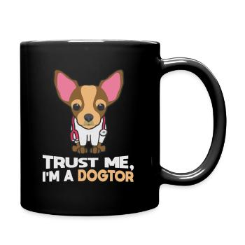 Trust Me I'm A Dogtor Dog Dwarf Pinscher - Full Colour Mug - black - Right
