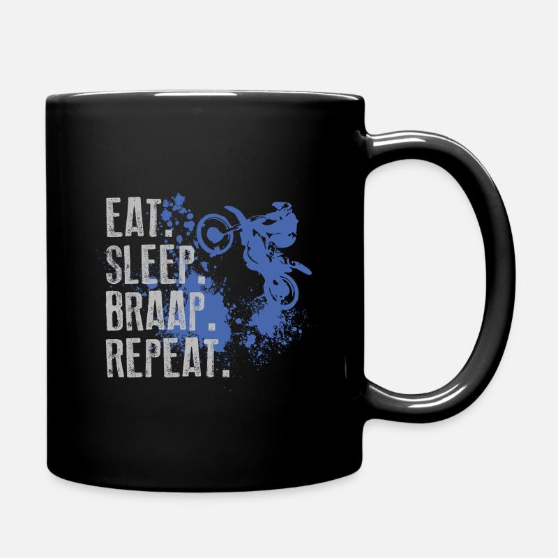 Eat Sleep Braap Repeat - Full Colour Mug - black