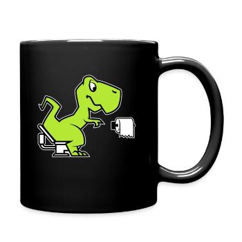 T-Rex Toilette - Tasse einfarbig - Schwarz - Rechts