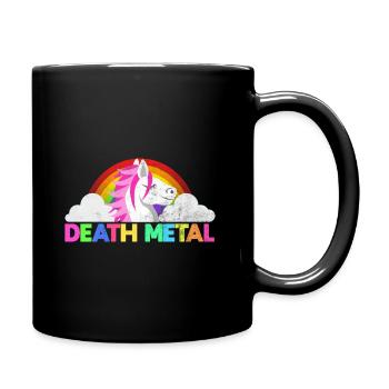 Rainbow Death Metal Unicorn - Full Colour Mug - black - Right