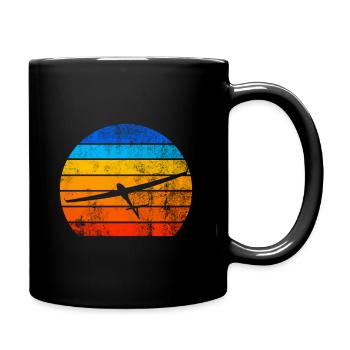 Gliding glider sunset - Full Colour Mug - black - Right