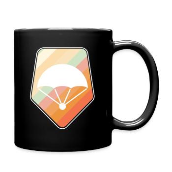 Fallschirm Geschenk - Tasse einfarbig - Schwarz - Rechts