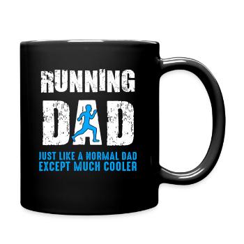 Laufen Papa Rennen Fitness Joggerin Geschenk - Tasse einfarbig - Schwarz - Rechts
