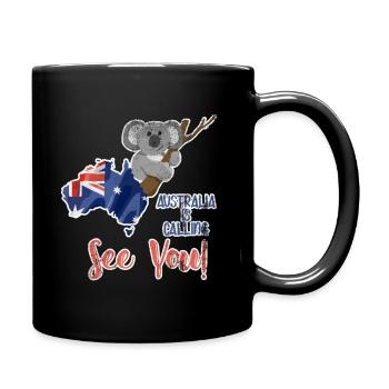 Australien Koala Bär Reisen - Tasse einfarbig - Schwarz - Rechts