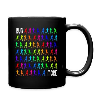 Laufen Rennen Fitness Joggerin Geschenk - Tasse einfarbig - Schwarz - Rechts