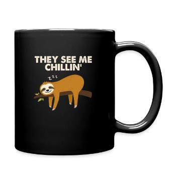 Sloth Faultier - Tasse einfarbig - Schwarz - Rechts