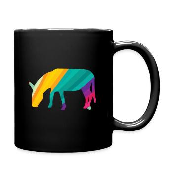Esel - Tasse einfarbig - Schwarz - Rechts