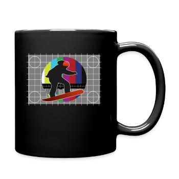 TV signal snowboard - Full Colour Mug - black - Right