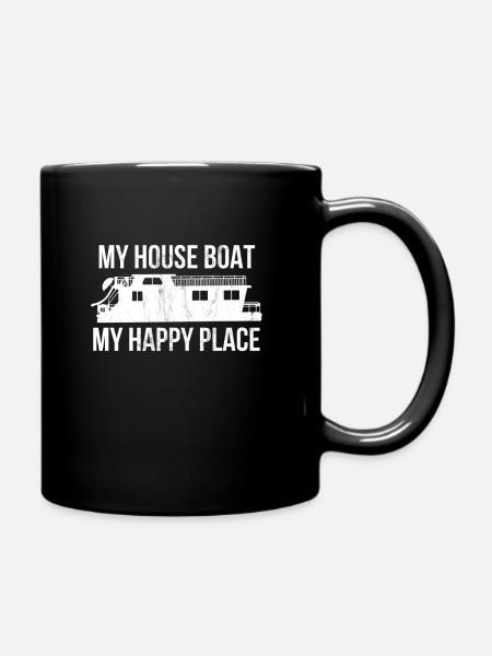Péniche My House Boat Happy Place Lake Life - Mug uni - noir