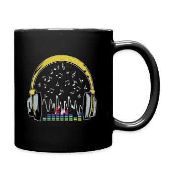 Headset Musik - Tasse einfarbig - Schwarz - Rechts