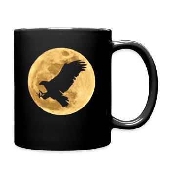 L’aigle dans la lune pleine lune - Mug uni - noir - Droite