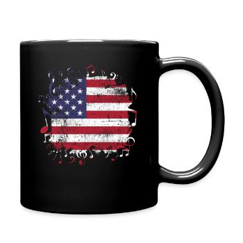 Musique drapeau USA - Mug uni - noir - Droite