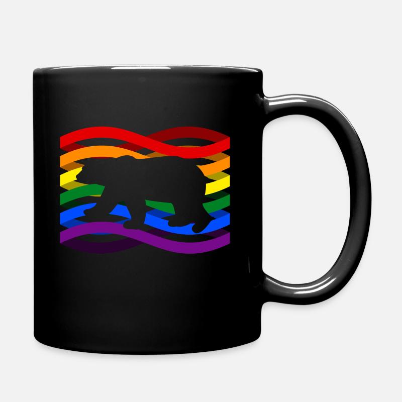Eisbär Regenbogen - Tasse einfarbig - Schwarz