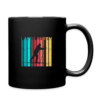 Langlauf Langlaufen - Tasse einfarbig - Schwarz - Rechts
