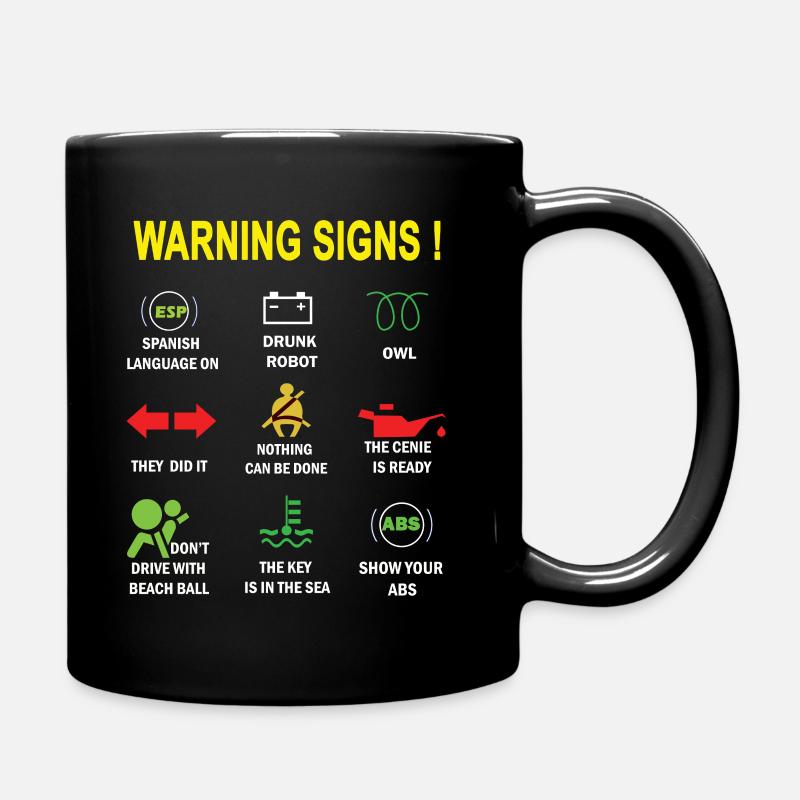 Kontrollleuchten Auto - Tasse einfarbig - Schwarz