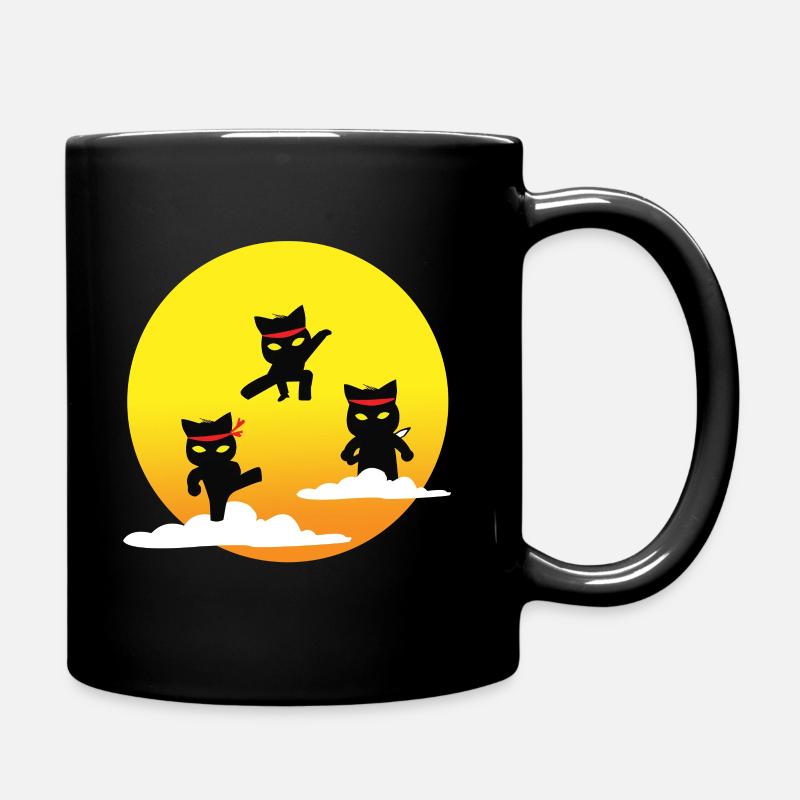 Ninja cats - Full Colour Mug - black