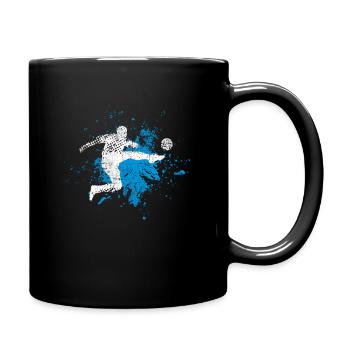 Fußballspieler - Tasse einfarbig - Schwarz - Rechts