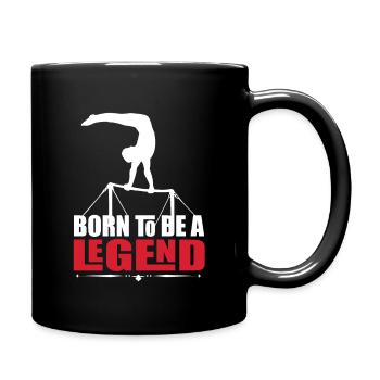 Born to be a legend woman sports gymnastics - Full Colour Mug - black - Right