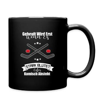 Eishockey Geheult Wird Erst Spruch Hockey Geschenk - Tasse einfarbig - Schwarz - Rechts