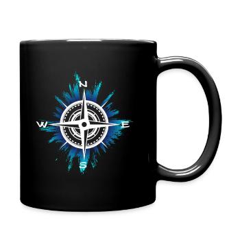 Kompass Entdecker Reise - Tasse einfarbig - Schwarz - Rechts