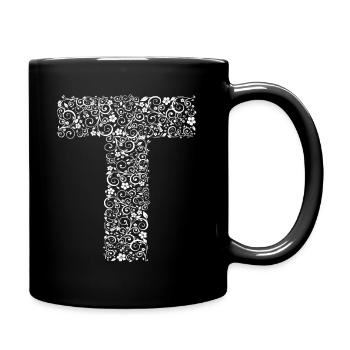 Letter T - Full Colour Mug - black - Right
