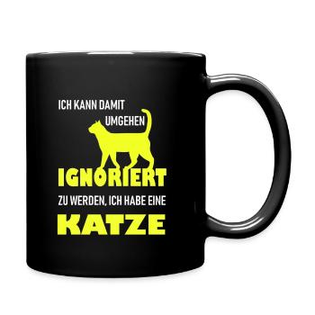 katzenfreund - Tasse einfarbig - Schwarz - Rechts