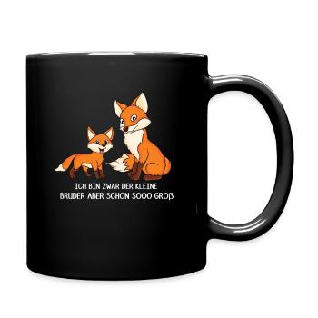 Ich bin der kleine Bruder Fuchs Geschwister - Tasse einfarbig - Schwarz - Rechts