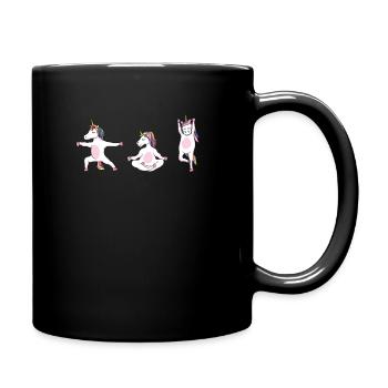 Unicorn Yoga Zen Meditation Namaste Yoga Unicorn - Full Colour Mug - black - Right