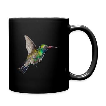 Colibri Polygone Art Géométrique Nature - Mug uni - noir - Droite