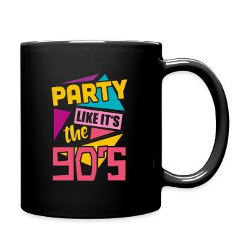 90er Jahre Party - Tasse einfarbig - Schwarz - Rechts