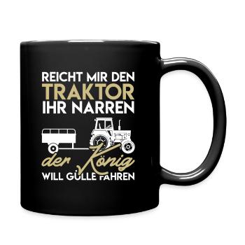 Landwirt Farmer Bauernhof Trecker Traktor Spruch - Tasse einfarbig - Schwarz - Rechts