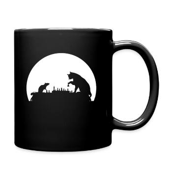 Cat And Rat Play Chess - Full Colour Mug - black - Right
