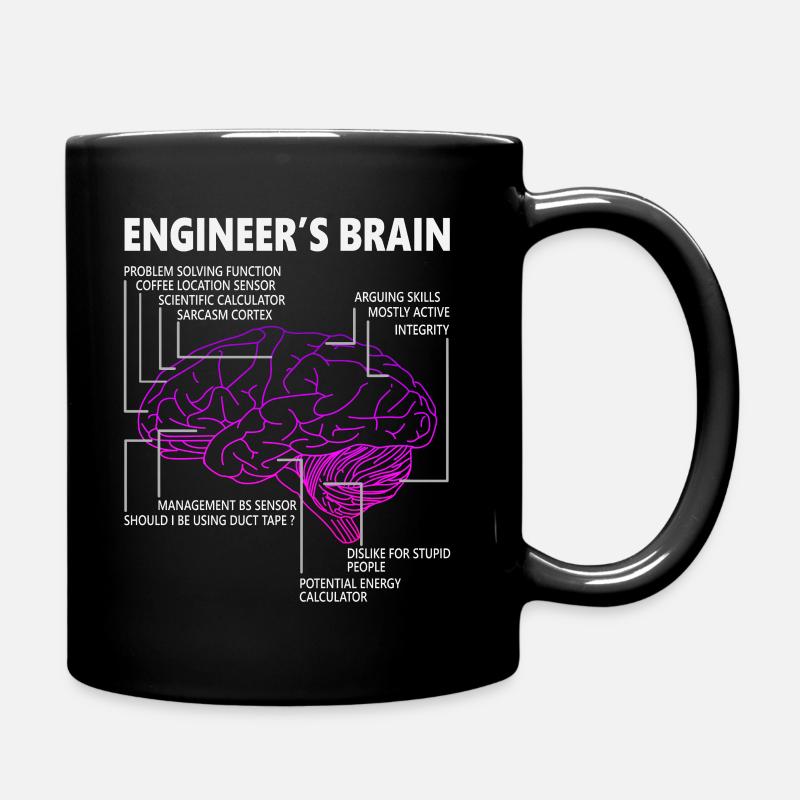 Ingenieur Gehirn - Tasse einfarbig - Schwarz