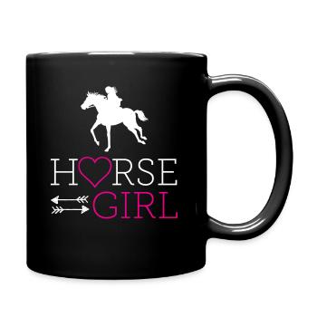 Fille de cheval j'aime mon cheval - Mug uni - noir - Droite