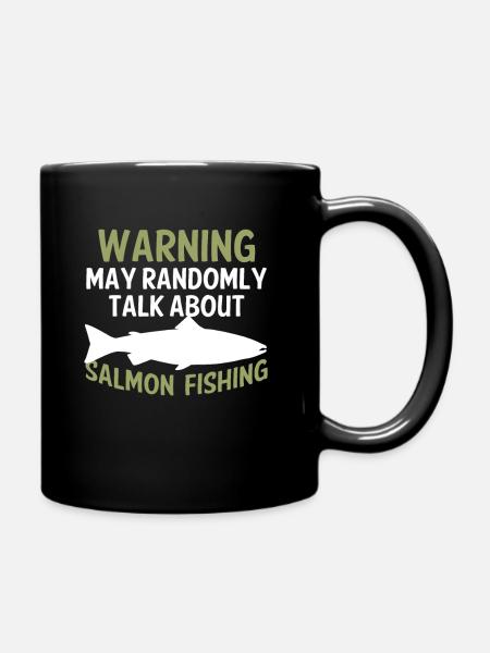 Funny Salmon Fishing Freshwater Fish Lake Gift - Full Colour Mug - black
