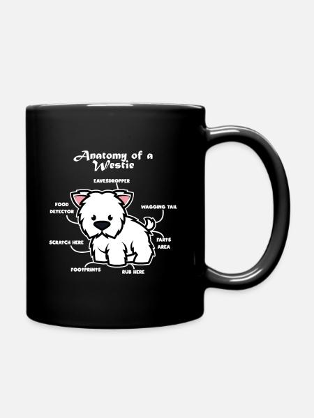 Anatomie Eines West Highland White Terrier - Tasse einfarbig - Schwarz