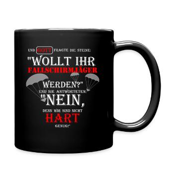 fallschirmjäger härter als steine bundeswehr - Tasse einfarbig - Schwarz - Rechts