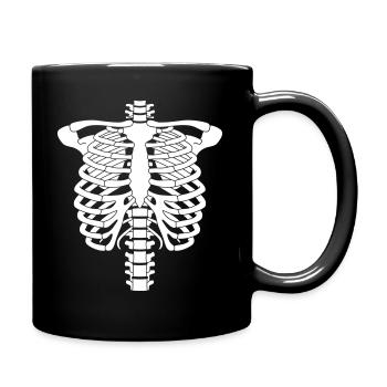 White Halloween skeleton - Full Colour Mug - black - Right