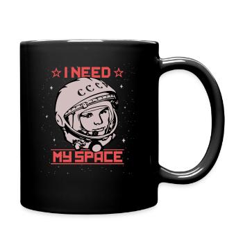 Gagarin - I Need My Space cosmonaut astronaut - Full Colour Mug - black - Right