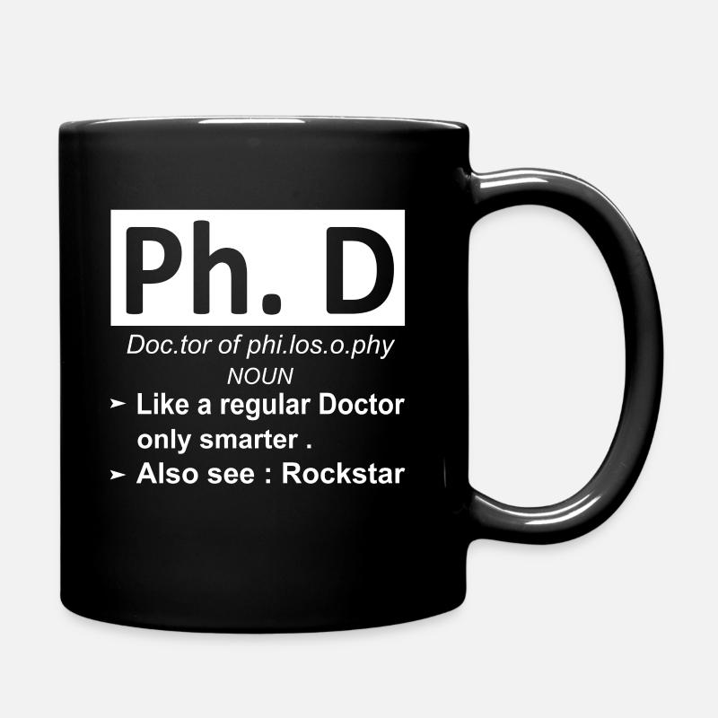 PhD Philosophie - Tasse einfarbig - Schwarz
