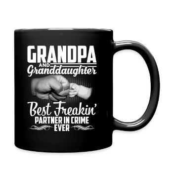 Grand-père et petite-fille, meilleur partenaire freaking de - Mug uni - noir - Droite