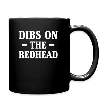 Dibs On The Redhead Funny St Patrick's Day Saying - Full Colour Mug - black - Right