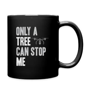 Drohne - Tasse einfarbig - Schwarz - Rechts