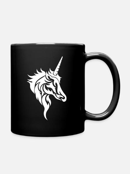 Cooles Einhorn - Tasse einfarbig - Schwarz