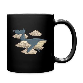 Ein fliegender Wal ? - Tasse einfarbig - Schwarz - Rechts