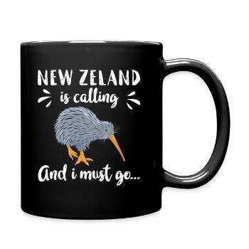 Neuseeland Kiwi - Tasse einfarbig - Schwarz - Rechts