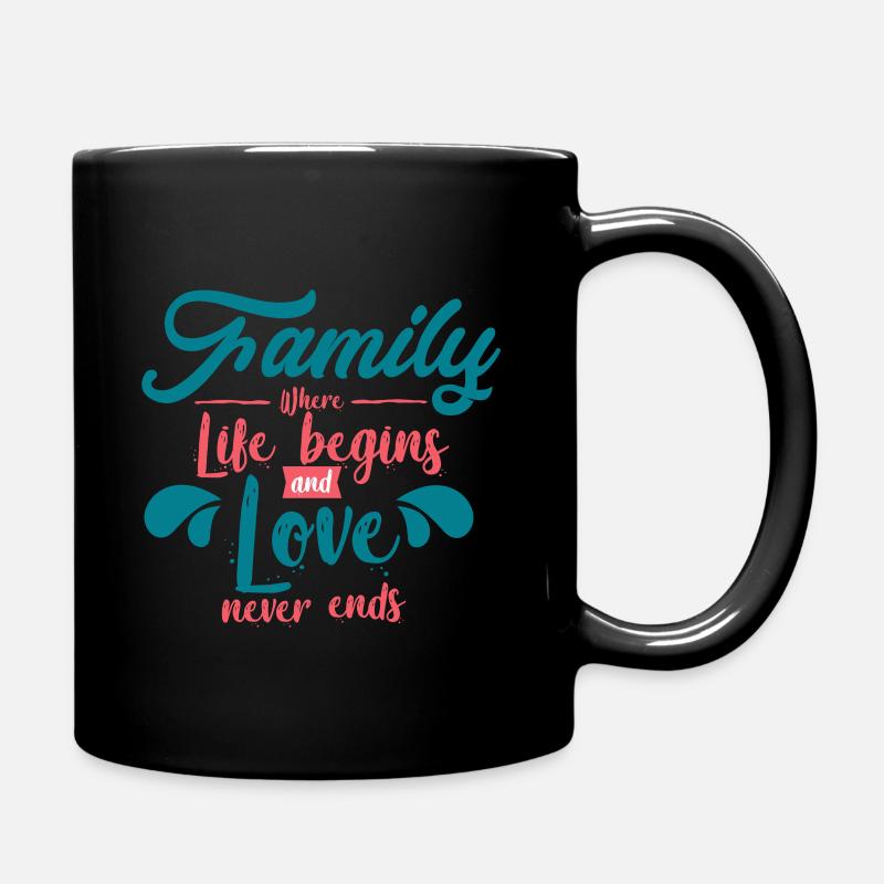 Familie - Tasse einfarbig - Schwarz