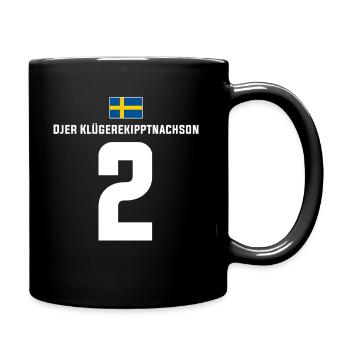 Schwedische Namen Fußball Sauf Mallorca Trikot - Tasse einfarbig - Schwarz - Rechts